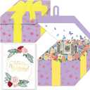 Unique Gold Foil Birthday Cards with Envelopes - Fun Playful Birthday Money Cards, Gift Box Open Design, Exquisite Women's Cards for Family, Kids, Friends Birthday Cards (Purple)