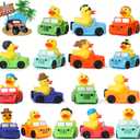 XY-WQ 16 Pack Rubber Duck for Jeeps Ducking - 3" Bulk Floater Duck for Kids - The Shape of a Vehicle - Baby Bath Toy Assortment - Party Favors, Birthdays, Bath Time, and More (8 Varieties)