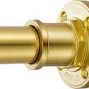 BRIOFOX Industrial Shower Curtain Rod - 2-in-1 Design Tension Curtain Rod - Rustproof Non-Slip 43 to 72 Inch Metal Steel, Light Gold Window Curtain Rod