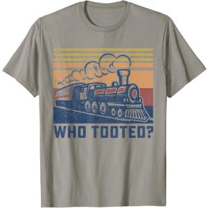 Funny Who Tooted for Toddlers Boys Trains Lovers T-Shirt XL