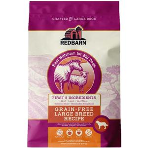 Redbarn Grain-Free Large Breed Dog Food Kibble - Beef & Lamb Recipe - Made in USA No Chicken Recipe with Functional Ingredients to Support Healthy Heart, Joints, Digestion, Skin & Coat - 15lb