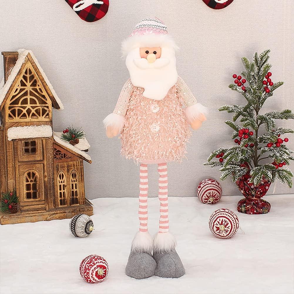XGOPTS Christmas Stuffed Dolls Holiday Cute Plush Shelf Toys Long Legs Sitting Santa Claus Snowman Reindeer Dolls Fun Buddy Party Festive Decorations Gift