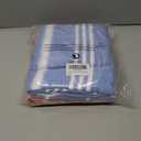 Genovega 2 Packs Oversized Cotton Turkish Beach Bath Towel Set 74"x38" Extra Large Sand Free Quick Dry Swim Camping Pool Clearance Towels Travel Blanket Adult Essentials Stripe Orange Deepblue, 74.00" x 38.00"