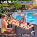 Saillong Pool Bar for Above Ground Pool, 40 x 12 Foldable Poolside Bar Table with Phone Holder, Heavy Duty Solid Pine Wood Clip On Pools Side Table for Round & Oval Pools, Patio Balcony Railing Shelf