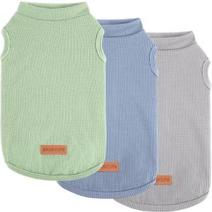 3Pack Dog Shirts Lightweight Waffle Dog Shirt for Small Dogs Sleeveless Dog Shirt for Small Medium Boy Girl Dogs Cozy & Breathable Pet Vest, Large