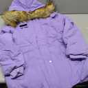 Girls Winter Coat Warm Puffer Jacket Long Fleece Lined Coat With Removable Hood 11-12