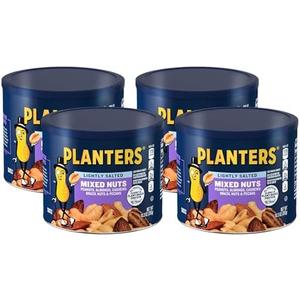 PLANTERS Lightly Salted Mix Nuts, Party Snacks, Plant-Based Protein, 10 Oz Canister (Pack of 3), BB 14 Jan 26