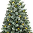 2 ft Mini Christmas Trees with 25 F5 LED Lights, 24" Decorated Burlap Artificial Tabletop Christmas Trees Home Party Decoration for Kitchen Dining Room Window (Green White)
