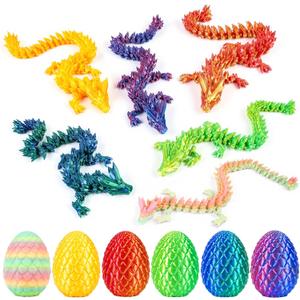 VivaNova 6 Pack Easter Dragon Eggs, Prefilled Easter Eggs with Large 9-Inch Articulated Dragons Inside, Reusable Easter Basket Stuffers, Egg Hunt Fillers & Party Favors for Kids, Teens & Adults