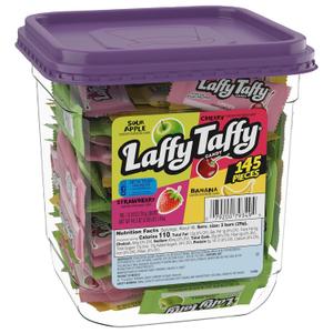 Laffy Taffy Candy, Assorted Fruit Flavored Taffy Candy, Sour Apple, Cherry, Strawberry & Banana Flavors (145 Pieces), 49.3 Ounce (EXP 08/30/28)