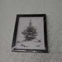 Christmas Wall Decor, Framed Christmas Tree Wall Art, Black and White Pine Forest Canvas Prints, Winter Holiday Pictures for Living Room Bedroom Ready to Hang 8x10 Inch (10L" x 8W")