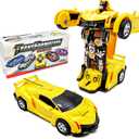 Present for 3-6 Year Old Boys, Transforming Toys Cars for 3-8 Year Old Boy, Friction Powered Car Truck Toys for Boys Girls Toddler Aged 3, 4, 5 Year Old Present for Kids Christmas (Yellow)