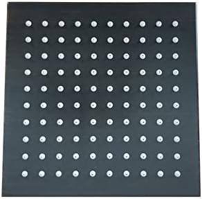ATNKYOU 8 Inch Rain Shower Head Brass Rainfall Shower Head Square High Pressure Fixed Shower Head Waterfall Full Body Coverage Anti-Clogging Silicone Nozzles