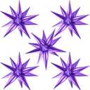60 PCS Purple Star Balloons, 12 Point cone Explosion Star Foil Balloons for Birthday, Halloween, Bridal Shower, Wedding, Graduation Decorations (Purple)