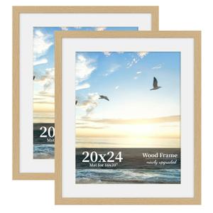 SZYUU 20x24 Picture Frame Set of 2, Wood Frame with Real Glass, Wide Border