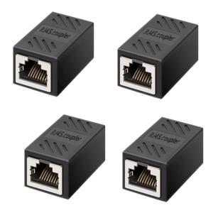 RJ45 Coupler, Ethernet Network Cable in line Coupler for Cat7/Cat6/Cat5e/Cat5, Ethernet Network Cable Extender Female to Female (4 Pcs)