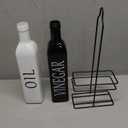 Vakoo Oil and Vinegar Dispenser Set - 17oz/500ml, Extra Thick Glass, Leak-Proof, Olive Oil Dispenser Bottle for Kitchen (White Black)