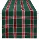 PurpleEssences Tartan Plaid Table Runner Classic Farmhouse 100% Cotton Checkered Table Runner for Spring Easter Summer Table Decor - 14 x 72 inch - Green