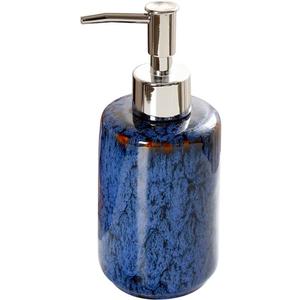 jessie Hand Soap Dispenser,Blue Ceramic Liquid Hand Soap Dispenser with Pump,Modern Vintage Refillable Hand Lotion Pump Bottle for Bathroom Kitchen Set 11.8 oz (Blue)
