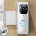 NANW Blink Doorbell Mount, NANW Full-Metal Anti-Theft Doorbell Camera Mount for Blink Video Doorbell 1st Gen, Not for 2nd Gen (Newest Model), No-Drill and Not Block Motion Sensor Bracket, White