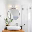BYOLIIMA 2-Lights Modern Wall Sconce White Cylinder Glass Shades Mid Century Bathroom Vanity Wall Light Fixtures Industrial Wall Lamp for Bedroom Mirror Living Room Restaurant(Chrome Color)