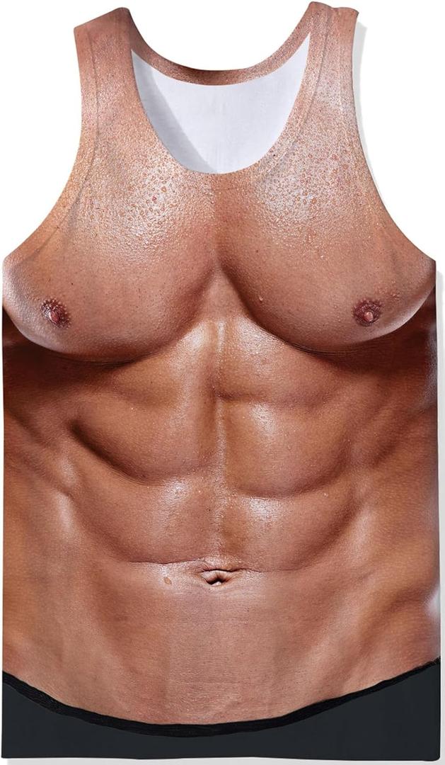 RAISEVERN Mens Tank Tops Summer Sleeveless Tee Cool Workout T-Shirts Beach Novelty Undershirts (M)