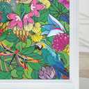 Privacy Window Film Static Cling, Frosted Stained Glass Effect with Floral Bird Pattern, UV Blocking & Heat Control for Bathroom, Office, Car, No Glue (31.5 x 78.7 Inch) Set of 3