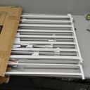 No Bottom Bar Baby Gate for Stairs Doorways, 29"-43.5" Adjustable Wall Mount Baby Gates Extra Wide with Bottom Wheels, Safety Dog Pet Gate, Easy Install, 30" Tall, White 