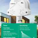 EDISHINE 240 Degree Motion Sensor, Replacement Motion Detector for Outdoor Lights, Adjustable Time & Detection Range Up to 60FT, 3 Modes PIR Motion Sensor for Floodlight, White, UL Listed