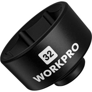 WORKPRO 32mm Oil Filter Socket Wrench, Oil Filter Removal Tool, Oil Filter Change Set, Ideal for Some Ecotec, TDI, VW, Audi, BMW, Polaris, GM, Volkswagen, Pontiac, Chevrolet, Saturn, Pontiac, Saab