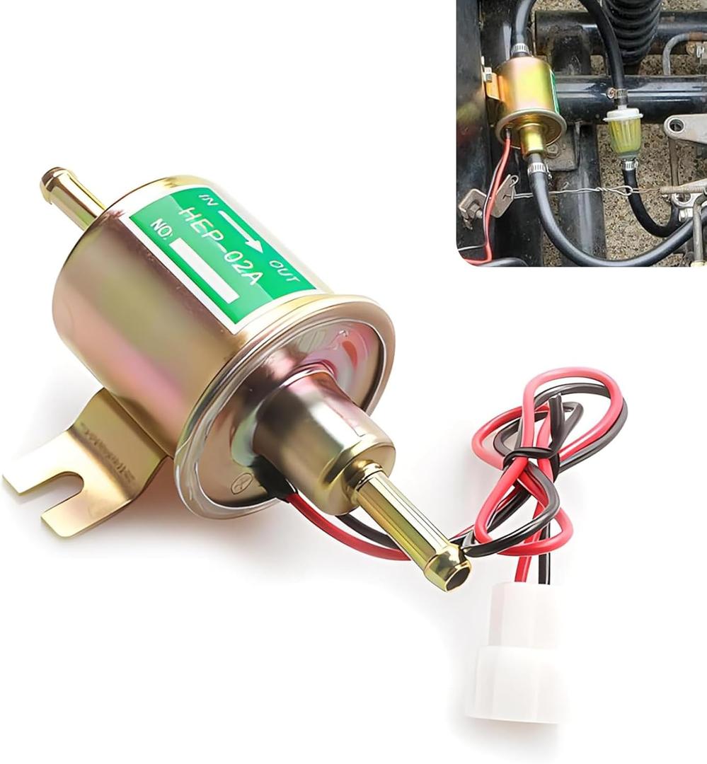 1 PC Automotive Fuel Pump, 12V Low Pressure Transfer Pump, Plunger Type Oil Pump, Electric Fuel Pump Replacement Parts, Universal for Most Cars, Motorcycles (Gold)