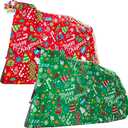JOYIN 2 PCS Christmas Jumbo Bicycle Gift Bag 72x60 with Tag, Xmas Extra Large Red Green Bike Bags for Heavy Duty Present Wrapping, Huge Gifts Decorations