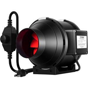 VIVOSUN R4 4 Inch 190 CFM Inline Duct Ventilation Fan with Variable Speed Controller for Grow Tent, 4" Basic