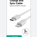 Cell Candy Fast Charge And Sync Cable For Apple Lightning TO USB C, 3 Ft, White