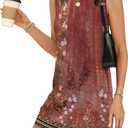 WIHOLL Casual Dresses for Women Crewneck Sleeveless Tank Dress Summer Spring Boho Vacation Clothes (M)