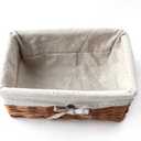 Kingwillow, Storage basket, Natural wicker Storage Bins Rectangular Basket,Arts and Crafts.