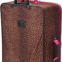 Rockland Vara Softside 3 Piece Upright Luggage Set, Expandable, (20"/28"/22" Rolling Duffel), Pink Leopard