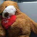 Tezituor Giant Brown Teddy Bear 6ft Stuffed Animals - I Love YouRed Heart Jumbo Human Size Teddy Bear for Girlfriend,Boyfriend,Wife,Lover-Birthday, Anniversary,Christmas, Valentines, Long Distance