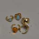 Chunky Gold Rings for Women Dainty Adjustable Non Tarnish Chunky Gemstone Statement Ring Vintage Irregular Open Ring Set Trendy Jewelry for Women