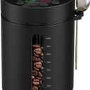 Electric Vacuum Coffee Canister, 1.3L Glass Airtight Food Storage Containers with Smart Pressure Sensor, Automatic Coffee Bean Container Rechargeable with LED Display Window for Kitchen Food Storage