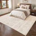 FMFUNCTEX 12x15 Washable Beige Neutral Oriental Large Living Room Area Rug
