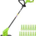 Greenworks 24V 10" Cordless String Trimmer/Weed Wacker (Includes 20 Blades), Battery and Charger Not Included
