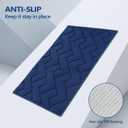 hicorfe Kitchen Runner Rugs and Mats Sets,2 Pieces Absorbent Non-Slip Kitchen Rug,Comfort Kitchen Mat for Floor,Washable for Kitchen,Hallway,Office,Sink,Laundry(20"x48"+20"x32",Navy Blue)