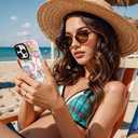 ChiCsFleur for iPhone 13 / iPhone 14 Case, TPU Phone case with Camera Protection for Girls Teens - Y2K Coastal Cowgirl Collage Colorful Disco Cowboy Hot Girl Lemon Pink Blue Sorority Aesthetic Unique