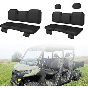 Defender Max Seat Cover with Storage Pockets - Waterproof PU Coatin Compatible with Can Am Defender Max HD8 HD9 HD10 All Models, UTV Seat Covers, Defender Accessories