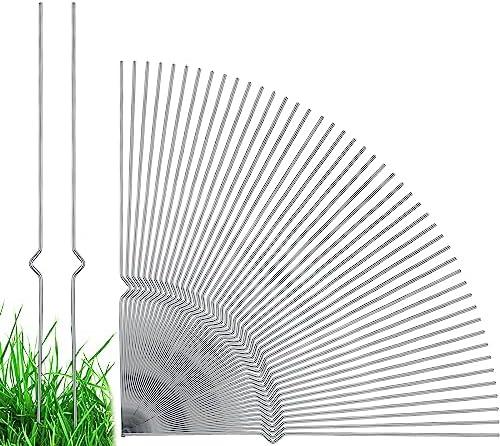 Tatuo 100 Pcs Yard Sign Stakes Heavy Duty 16.5'' Wire Yard Stakes Alternative to H Frame Metal Reusable Sign Holder for Spring Summer Lawn Corrugated Plastic