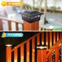 VOLISUN Solar Post Cap Lights: 8 - Pack Outdoor Deck Post Cap Lights Black for Dock Fence Waterproof 2 Color Modes,4x4/6x6 Wooden/Vinyl Posts