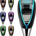Custom LED Crystal Car Shift Knob - Personalized LED Gear Shift Knob with 7 Light Colors, Universal 8/10/12MM Hole, for Cars Without Button Shifter Knobs (Custom Logo)