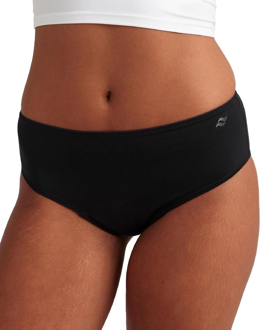saalt Teen Brief Period Underwear - Leakproof Menstrual Underwear for Teen Girls - Full-Coverage Comfort ( Extra Large, Volcanic Black - Heavy Absorbency)