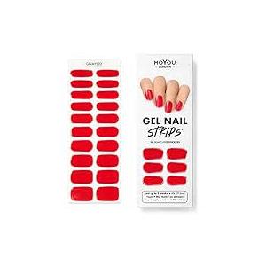 MOYOU LONDON Semi Cured Gel Nail Strips - 20 Pcs. Waterproof Gel Nail Wraps, Cures in Sunlight or UV/LED Lamp, Lasts Up to 2+ Weeks, Stretchable, Easy to Apply & Remove, Vegan & Cruelty-Free